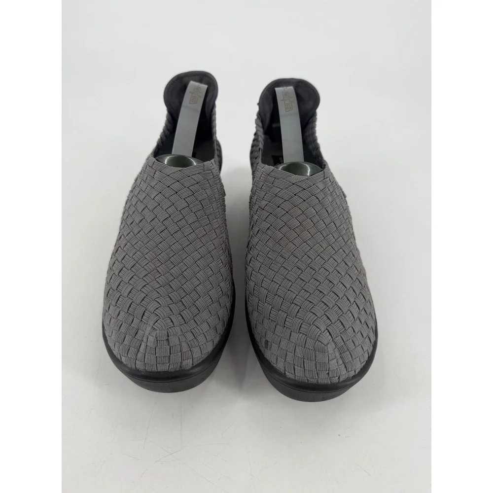 Bernie Mev Betsi Wedge Shoes Womens 10 Grey Woven‎ Elastic Comfort Athleisure